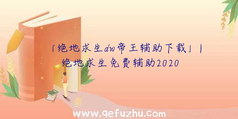 「绝地求生dw帝王辅助下载」|绝地求生免费辅助2020